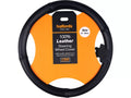 Black 100% leather steering wheel cover