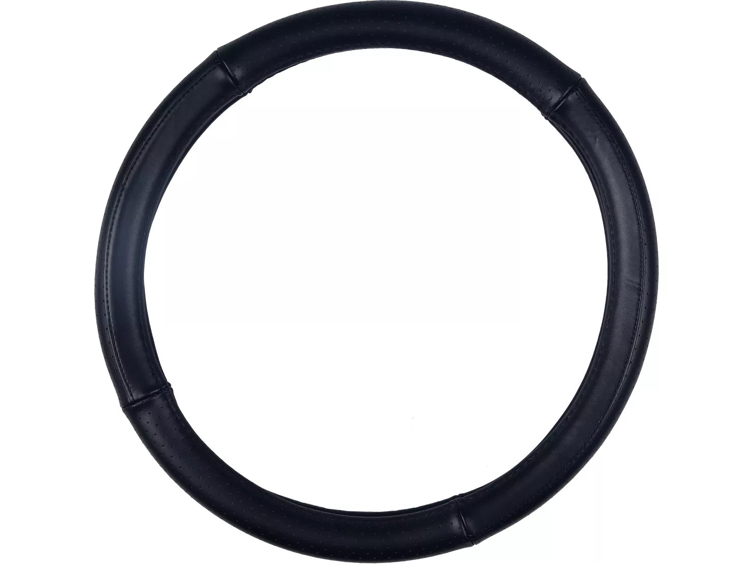 Black 100% leather steering wheel cover