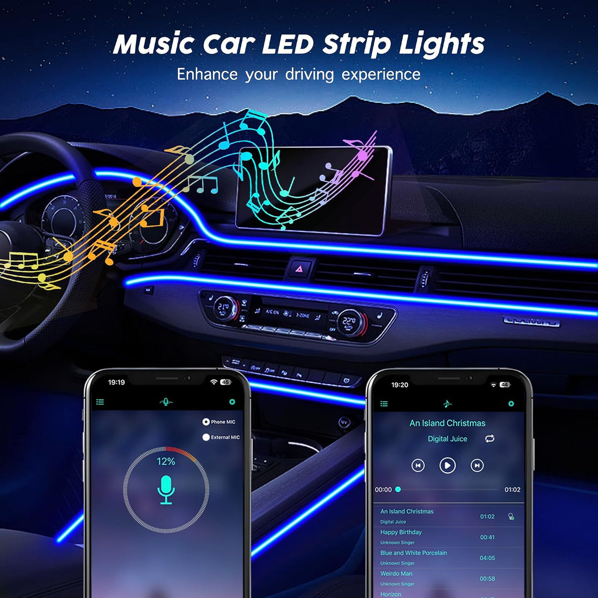 USB Car LED Lights Interior Car Lights Strip